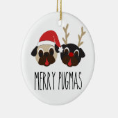 Fröhliche Pugmas Weihnachtsverzierung Keramik Ornament (Rechts)