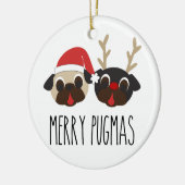 Fröhliche Pugmas Weihnachtsverzierung Keramik Ornament (Links)