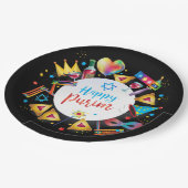 Fröhliche Purim-Geschenkkörbe, Dekoration, Ornamen Pappteller (Schrägansicht)