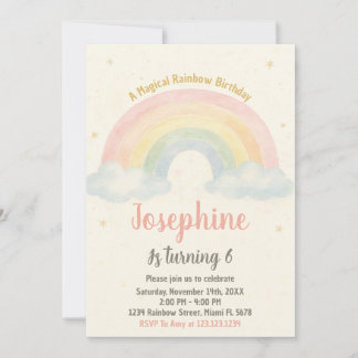 Fröhliche Rainbow zum Geburtstag Einladung