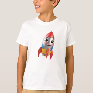 Fröhliche Rakete 3D T-Shirt