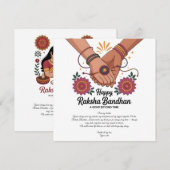 Fröhliche Raksha Bandhan-Flatcard (Vorne/Hinten)