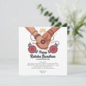 Fröhliche Raksha Bandhan-Flatcard (Stehend Vorderseite)