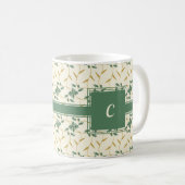 Fröhliche Regal Floral Ivory Monogram Kaffeetasse (VorderseiteRechts)