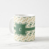 Fröhliche Regal Floral Ivory Monogram Kaffeetasse (Vorderseite Links)