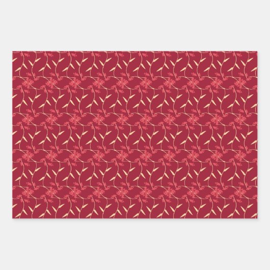 Fröhliche Regal Rot und Grün Geschenkpapier Set (Vorderseite)