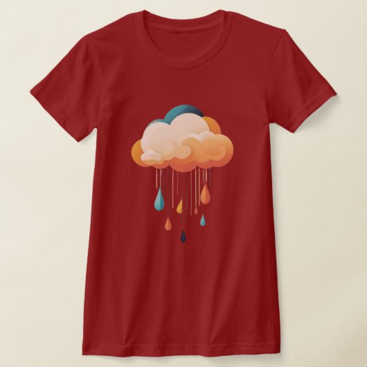 Fröhliche Regenwolke mit Raindrops T-Shirt (Ablage )