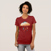 Fröhliche Regenwolke mit Raindrops T-Shirt (Vorne ganz)