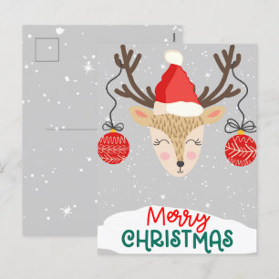 Fröhliche Rentiere Frohe Weihnachten Feiertage Pos