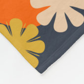 Fröhliche Retro 60er 70er Blume Blumenmuster Fleecedecke (Ecke)