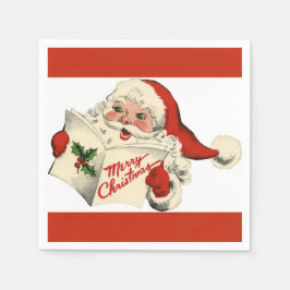 Fröhliche Retro Santa Red Paper Napkin Serviette