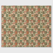 Fröhliche Retro-Weihnachts-Collage Geschenkpapier (Flach)