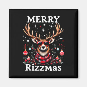 Fröhliche Rizzmas Lustiges Weihnachts-Rentier-Feie Magnet