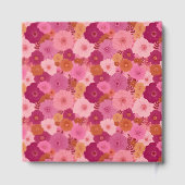 Fröhliche rosa Blumenfeier Gästebuch (Rückseite)