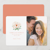Fröhliche rosa florale Hochzeit Save The Date (Vorne/Hinten)