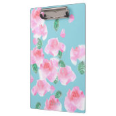 Fröhliche Rosa Rosen Klemmbrett (Links)