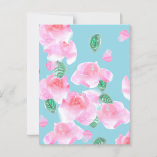 Fröhliche rosa Rosen Postkarte