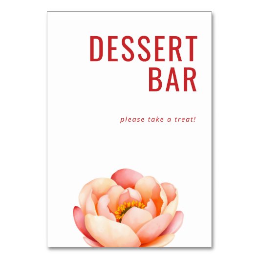 Fröhliche rosa Wasserfarben-Blume Tischnummer (Vorderseite)