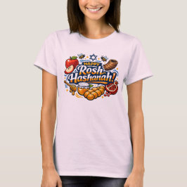 🍯 🍎🐟 Fröhliche Rosch ha-Schana-Symbole T-Shirt