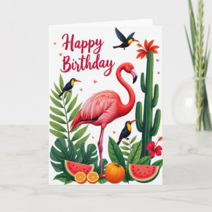 Fröhliche Rose Bird Karte