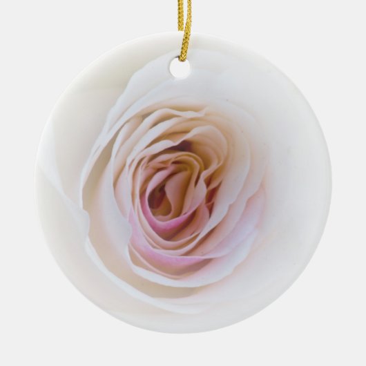 Fröhliche Rosen-Weihnachtsverzierung Keramik Ornament (Vorne)