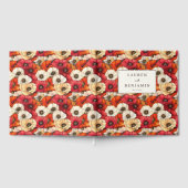 Fröhliche rote Blumen-Mohn-Illration Gästebuch (Voll)