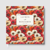 Fröhliche rote Blumen-Mohn-Illration Gästebuch (Vorderseite)