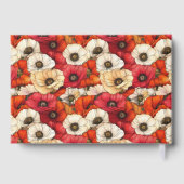 Fröhliche rote Blumenmohn-Feier Gästebuch (Rückseite)