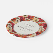 Fröhliche rote Blumenmohnblumen Pappteller (Schrägansicht)