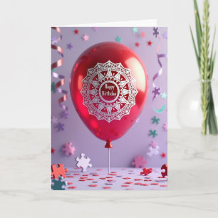 Fröhliche Ruby-Ballonkarte Karte