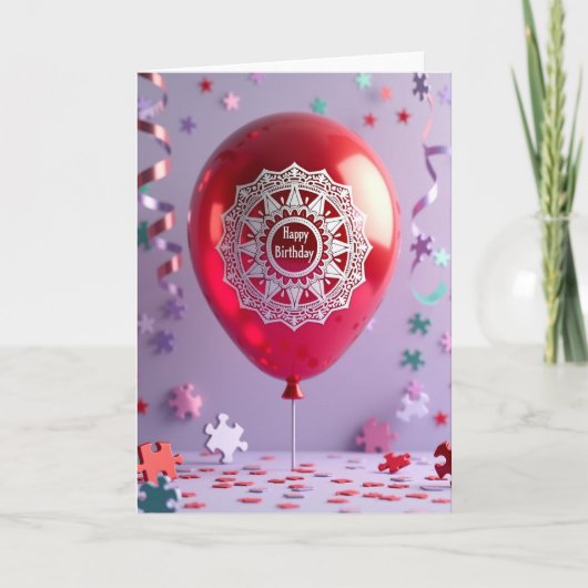 Fröhliche Ruby-Ballonkarte Karte (Vorderseite)