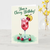Fröhliche Ruby Drink Karte (Gelbe Blume)