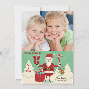 Fröhliche Santa-Foto-Weihnachtskarte Feiertagskarte