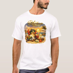 Fröhliche Schildkröte im tropischen Urlaub Basic T T-Shirt