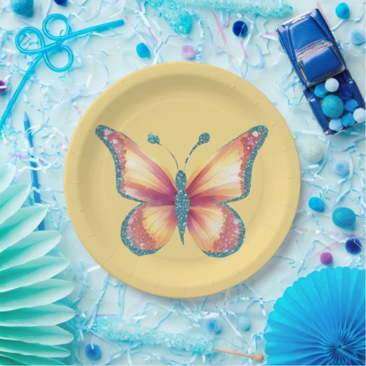 Fröhliche Schmetterling Pappteller (Party)