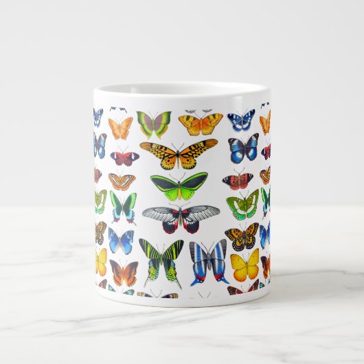 Fröhliche Schmetterlinge Kunst Jumbo-Tasse (Vorderseite)