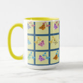 Fröhliche Schmetterlinge und Blume Tasse (Links)