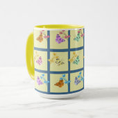 Fröhliche Schmetterlinge und Blume Tasse (Vorderseite Links)