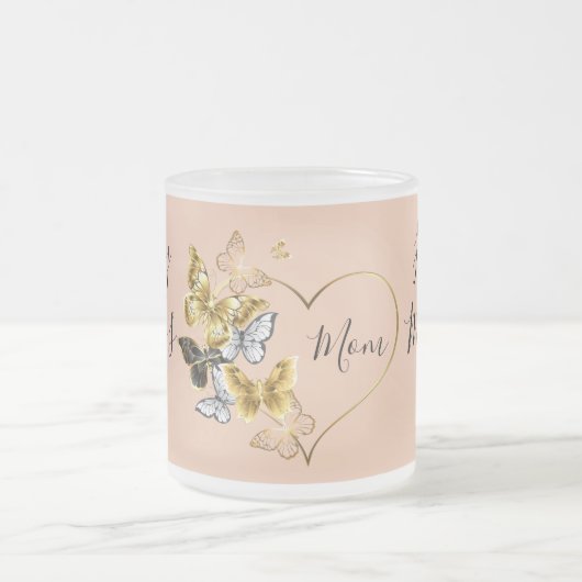 Fröhliche Schmetterlinge zum Muttertag | Mattglastasse (Mittel)