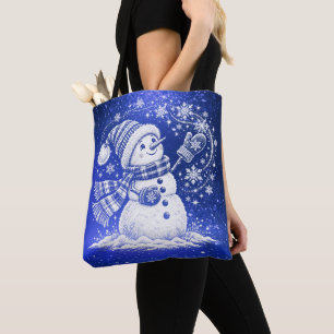 Fröhliche Schneemann-Feiertags-Tragetasche Tasche