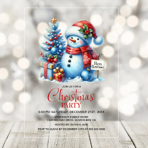 Fröhliche Schneemann-Weihnachtsfeier Acryleinladungen
