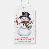Fröhliche Schneemann-Weihnachtsgeschenkanhänger Geschenkanhänger (Vorderseite)