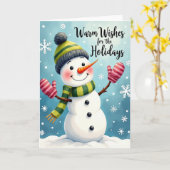 Fröhliche Schneemann-Weihnachtskarte Karte (Gelbe Blume)
