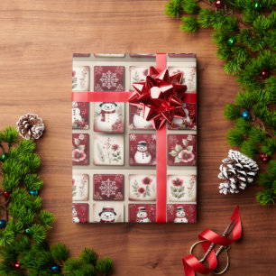 Fröhliche Schneemänner Geschenkpapier