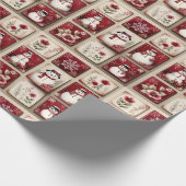 Fröhliche Schneemänner Geschenkpapier (Ecke)