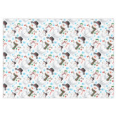 Fröhliche Schneemänner Weihnachts-Tischdecke Tischdecke (Vorderseite (Horizontal))