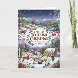 Fröhliche schottische Weihnachtskarte Karte