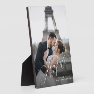 Fröhliche Schrift Tischstativ Foto Fotoplatte