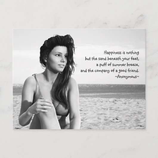 Fröhliche Schwarz-Weiß-Postkarte Postkarte (Vorderseite)