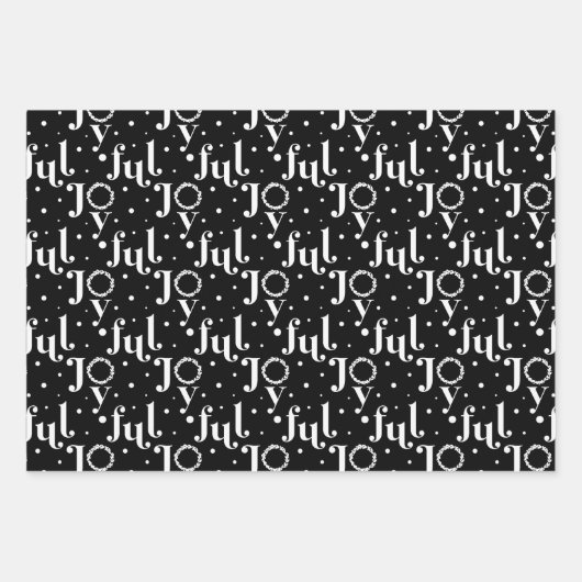 fröhliche, Schwarz-weiße und rosa Typografie Geschenkpapier Set (Vorderseite 3)